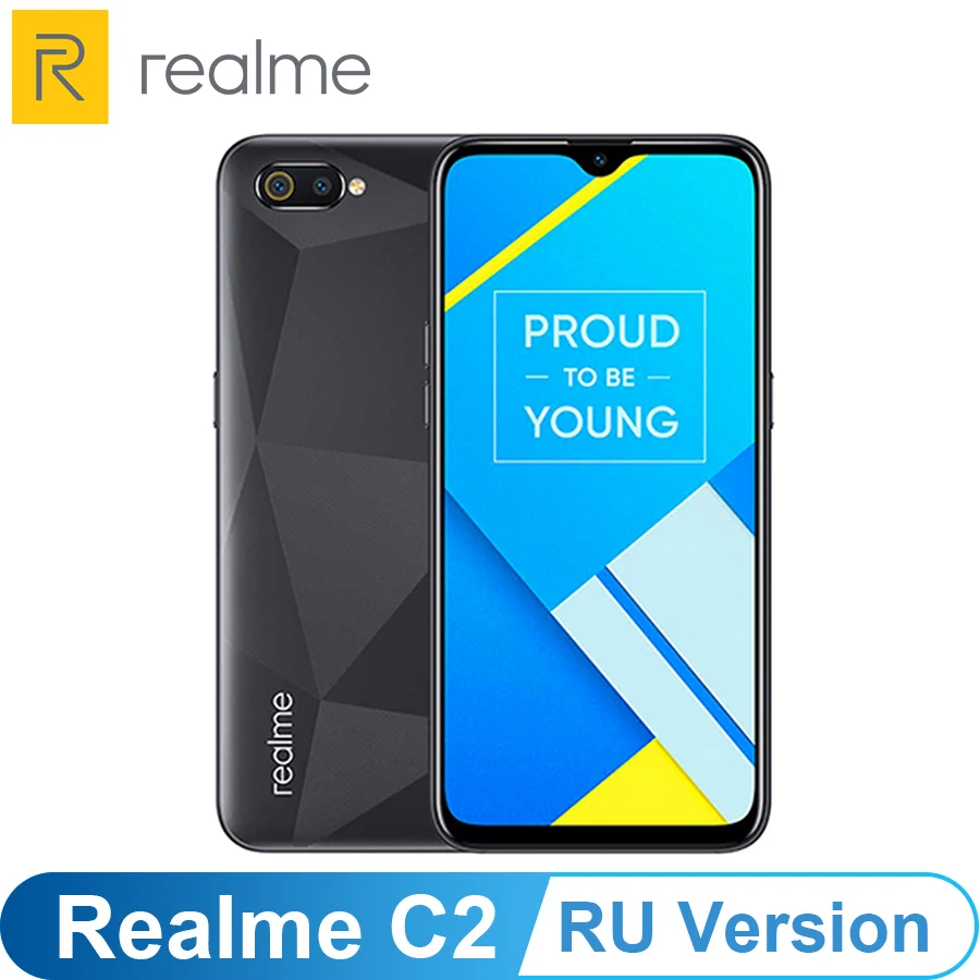 RU версия OPPO Realme C2 15 5 HD + Dewdrop MediaTek Helio P22 2 Гб ОЗУ 16 ПЗУ 13 МП AI двойная камера заднего