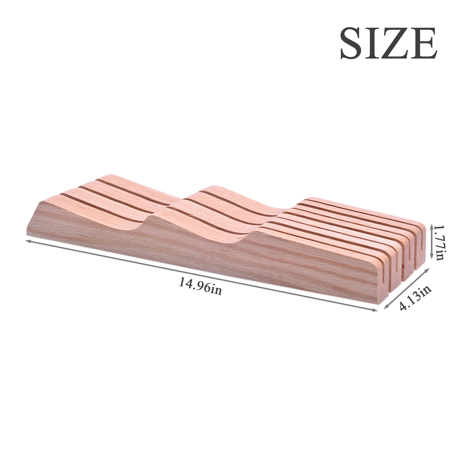 

Knife Block Holder Wood Cutlery Drawer Organizer Tray Utensil Rack Universal Knife Stand Kitchen Knife Storage