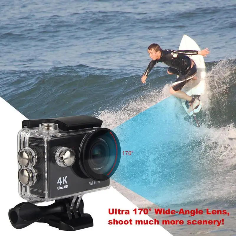 Pаспродажа Экшн-камера H9 Ultra HD, 4K/30fps, Wi-Fi, 2,0 дюйма, 170D, Подводная Водонепроницаемая камера для шлема, Спортивная камера Vedio Go Pro