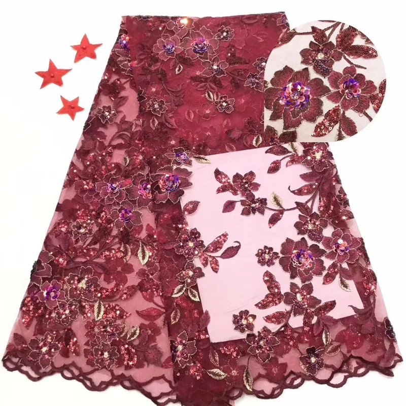 African green Organza big Sequins 3d Lace Fabric 2019 Hot Sale Nigerian Wedding Dress High Quality French Net Mesh | Дом и сад