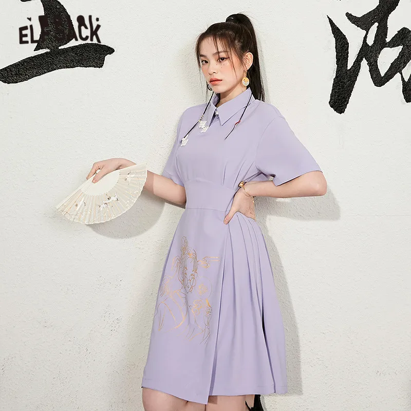 ELFSACK-Элегантные повседневные винтажные платья для женщин черные богемные с