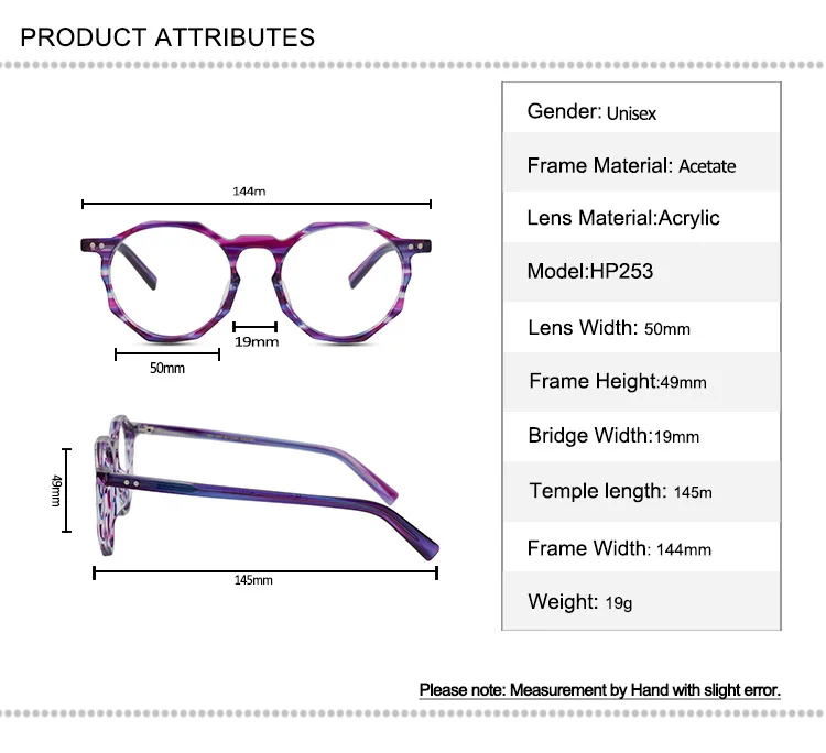 

Vintage Acetate Glasses Frame Women Full Rim Myopia Eyewear Brand Designer Clear Lens Retro Goggle Optical Eyeglasses Men