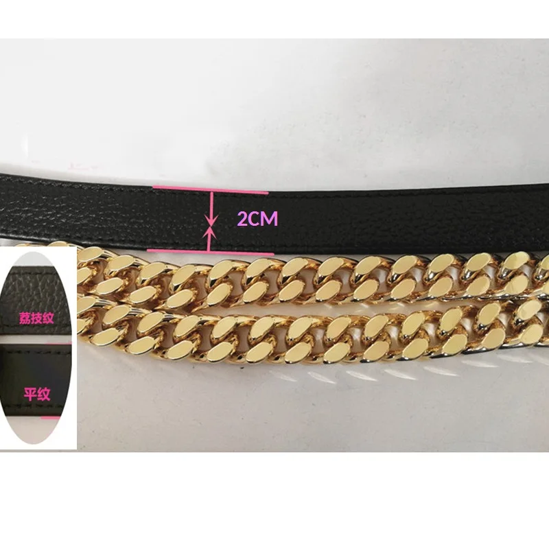 Длинный короткий ремешок для сумок сделай сам из натуральной кожи + цепочка 80-160