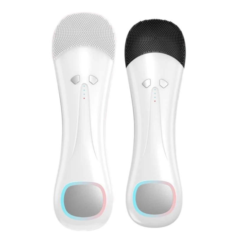 

Electric Cleansing Brush Beauty Instrument,Silicone Cleansing Brush Deep Pores Washing Device Heating Massager