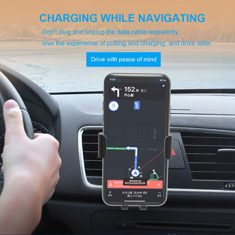 Автомобильное беспроводное зарядное устройство с автоматическим зажимом 20 Вт