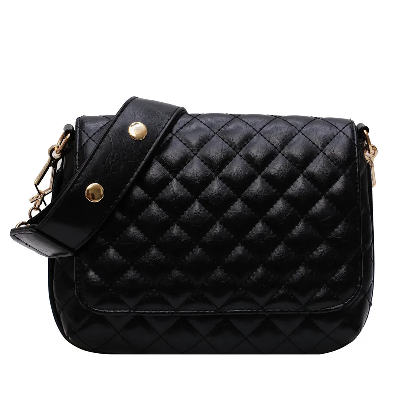 Women's bag 2021 new wave Korean version of the wild Messenger wide shoulder strap Lingge fashion | Багаж и сумки