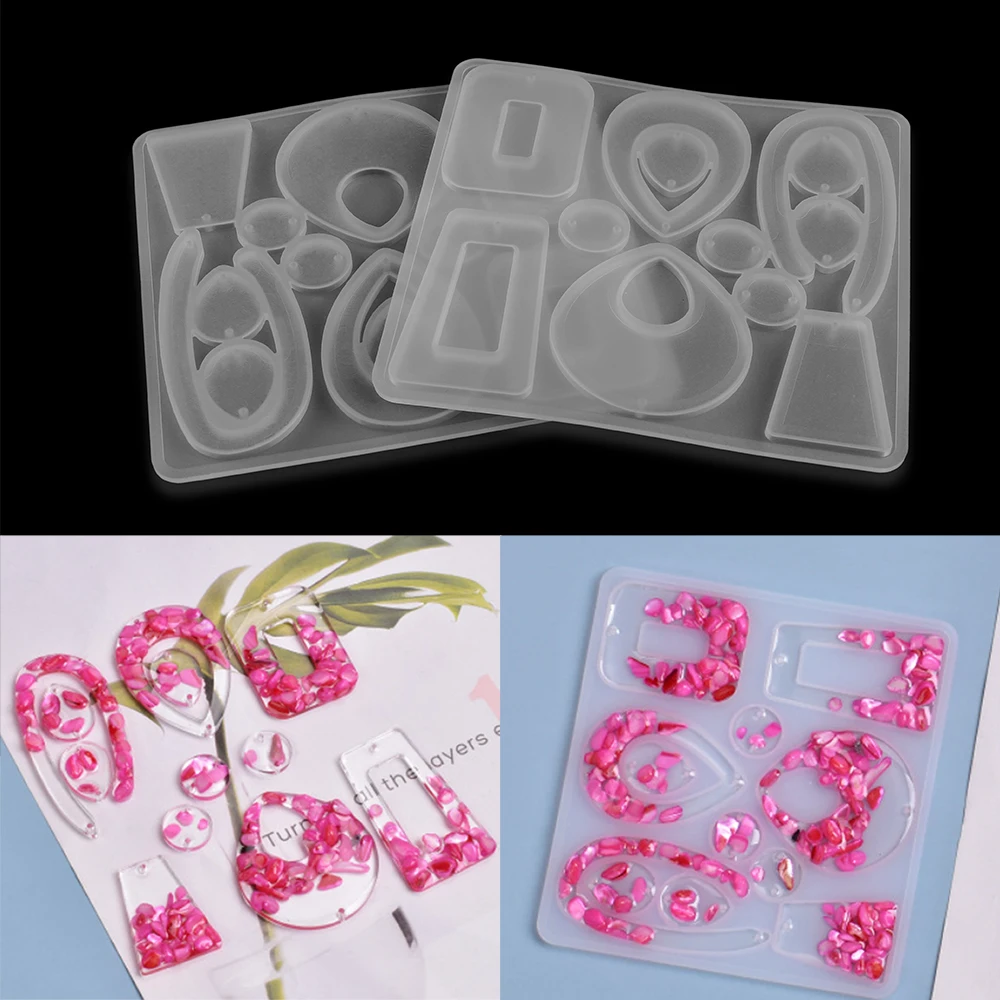 

1Pcs Earrings pendants Silicone Molds Round Square Drop Epoxy Resin Casting Mould For DIY Jewelry Making Findings Accessories