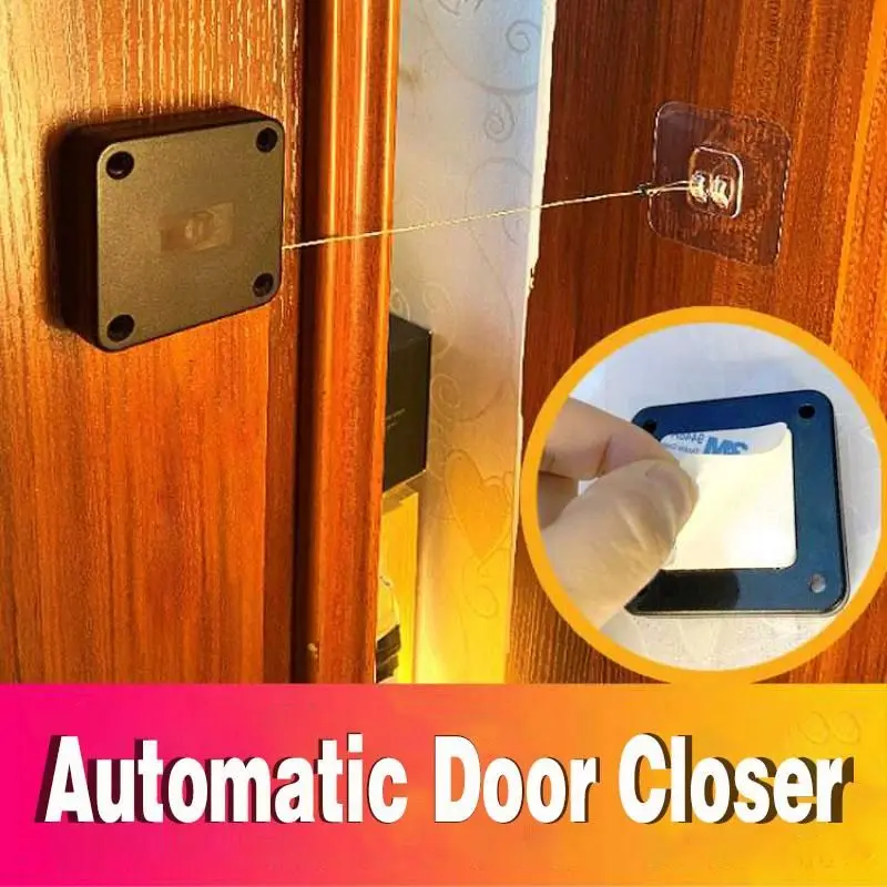

Punch-free Automatic Sensor Door Closer Automatically Close for All Doors Close Stable Hole-free Spring Surface Home Door Closer