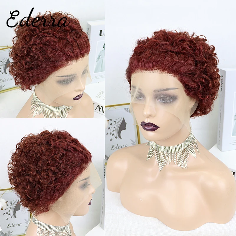 

Curly Bob Wig Pixie Cut Lace Front Human Hair Wigs Short Bob Wig Human Hair 180 Density Lace Front Wig Lace Frontal 13x1 Remy