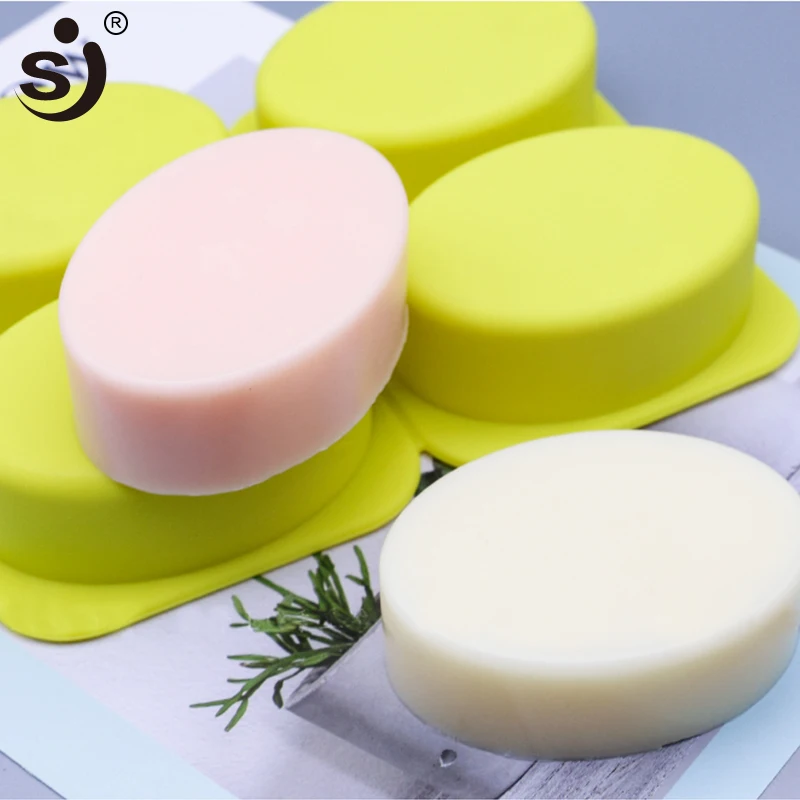 SJ 4 полости DIY Овальные Shsped силиконовые формы для мыла ручной работы создание