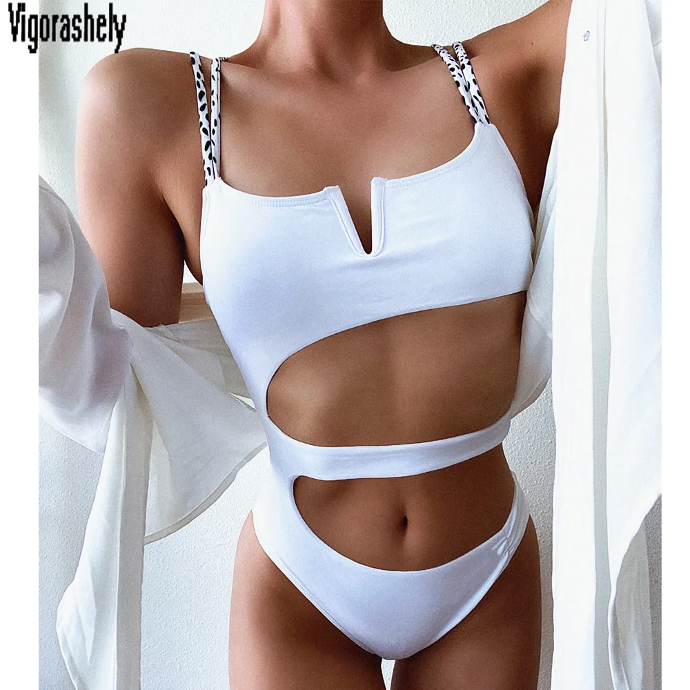 Vigorashely сексуальный выдолбленный купальник женский цельный бандажный Монокини 2020