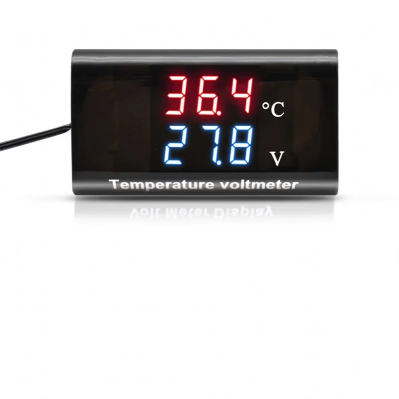 Цифровой светодиодный регулятор температуры 12 В постоянного тока вольтметр 0 28