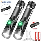 Супер яркий светодиодный фонарик T6  L2  V6 LDE, уличный велосипедный фонарь с фокусировкой, перезаряжаемый через USB водонепроницаемый светильник ильник, 8000 Люмен