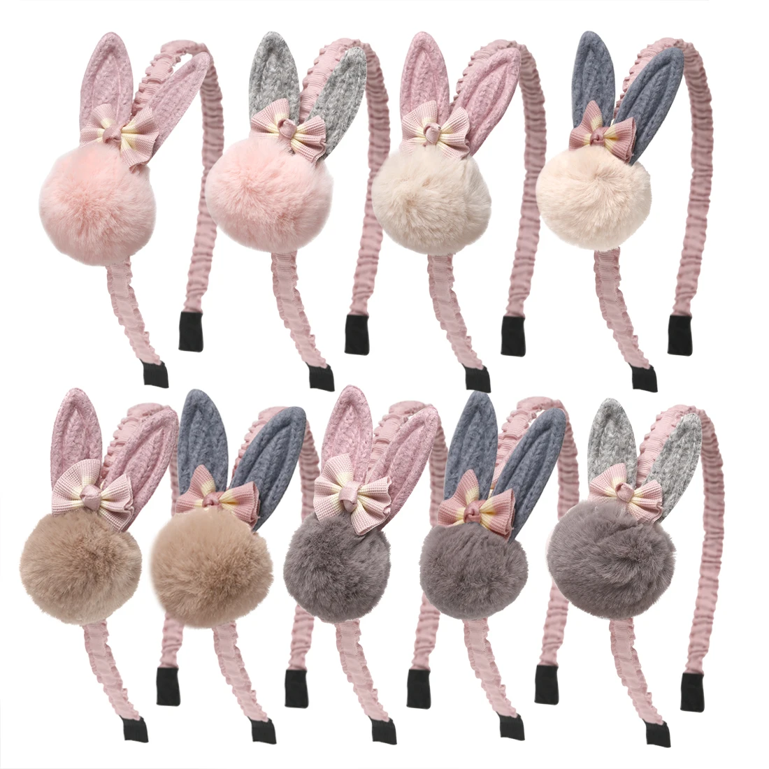 1 шт. большие ободки с кроличьими ушками помпоны милые пластиковые обручи для