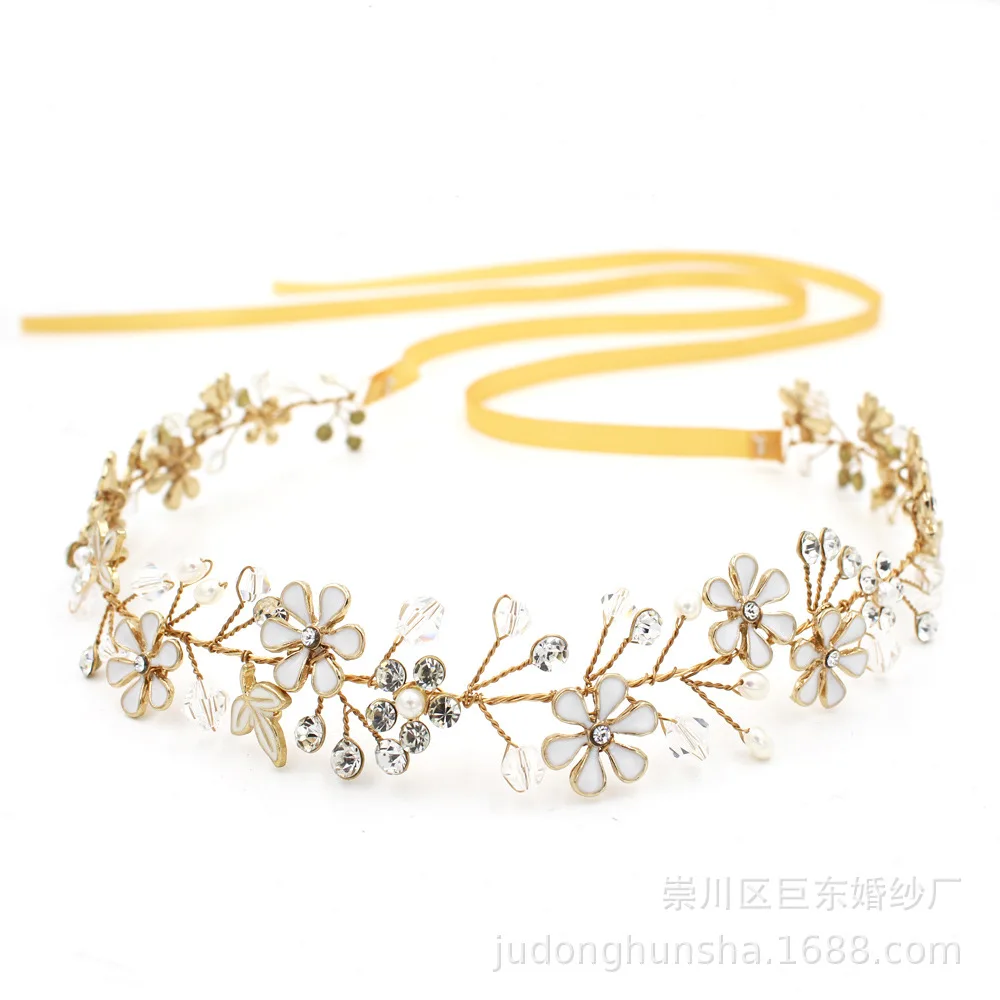 

Le Liin Freshwater Pearl Bride Hair Vine Painted Flower Wedding Hair Accessories Bridal Jewelry