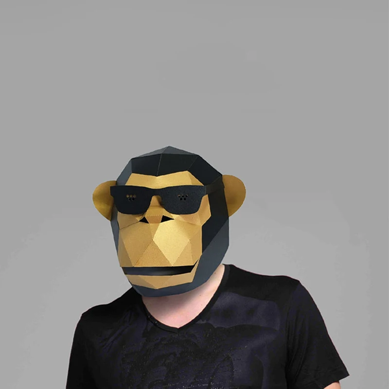 Маска для лица 3D бумажная модель поделка сделай сам игрушки розыгрыша крутой