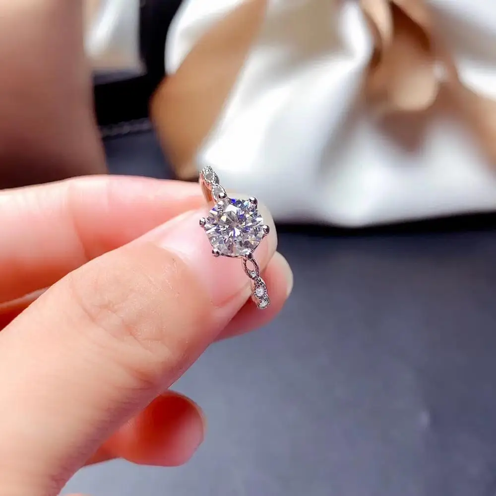 

New crackling moissanite ring for women jewelry engagement ring for wedding 925 silver gold plated birthday gift