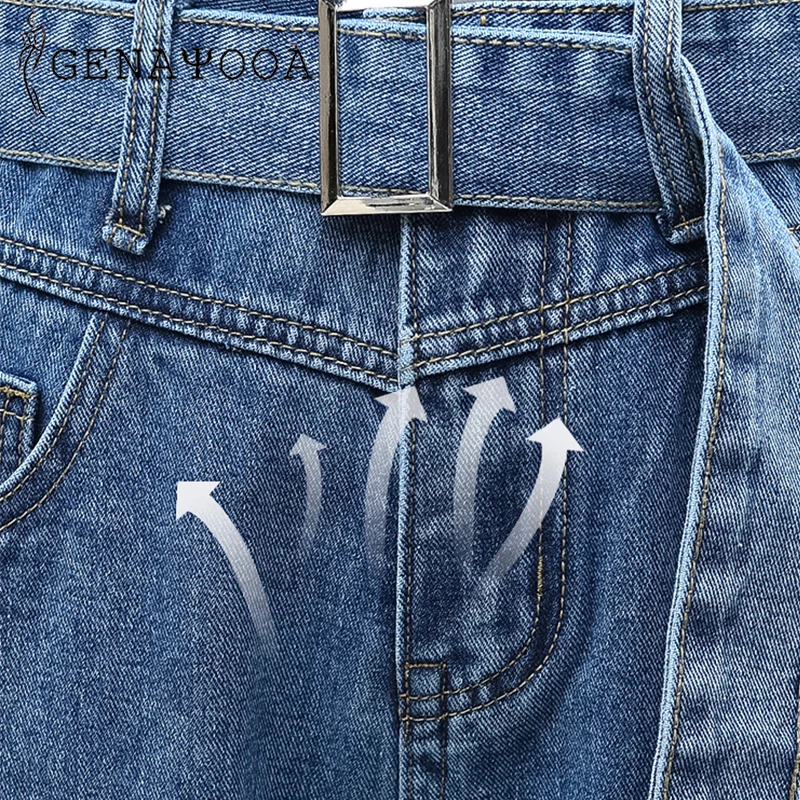 Женские винтажные джинсы genayoa повседневные с высокой талией уличные для женщин в