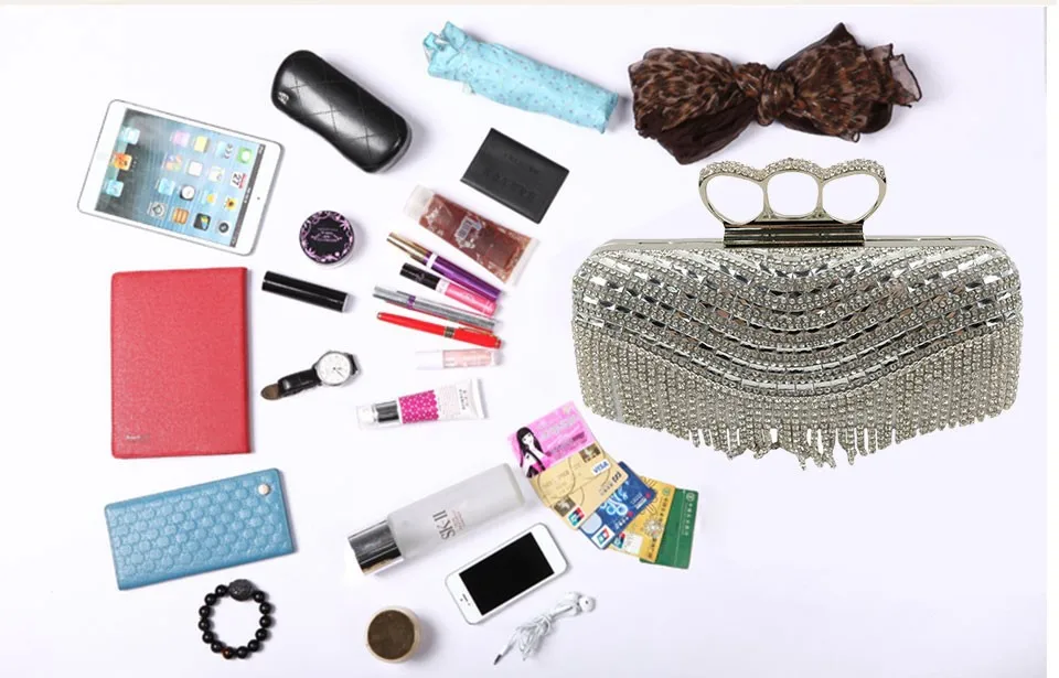 

Foreign Trade Glass Diamond Dinner Package Water Drill Tassum Bag Ms. Banquet Annual Meeting Ring Bag Purses and Handbags