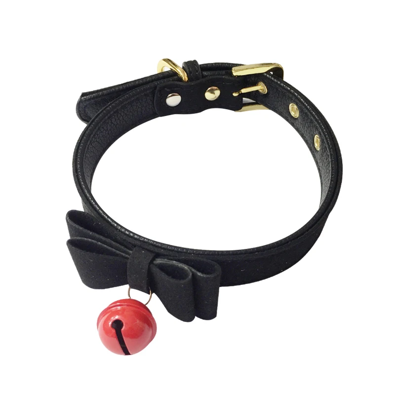 Ошейник из искусственной кожи колокол чокер раб костюм косплей ожерелье-бондаж