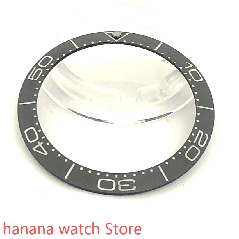 

Brand new high quality 38mm pearl rotating luminous watch bezel black suitable for self-winding 40mm case men's watch