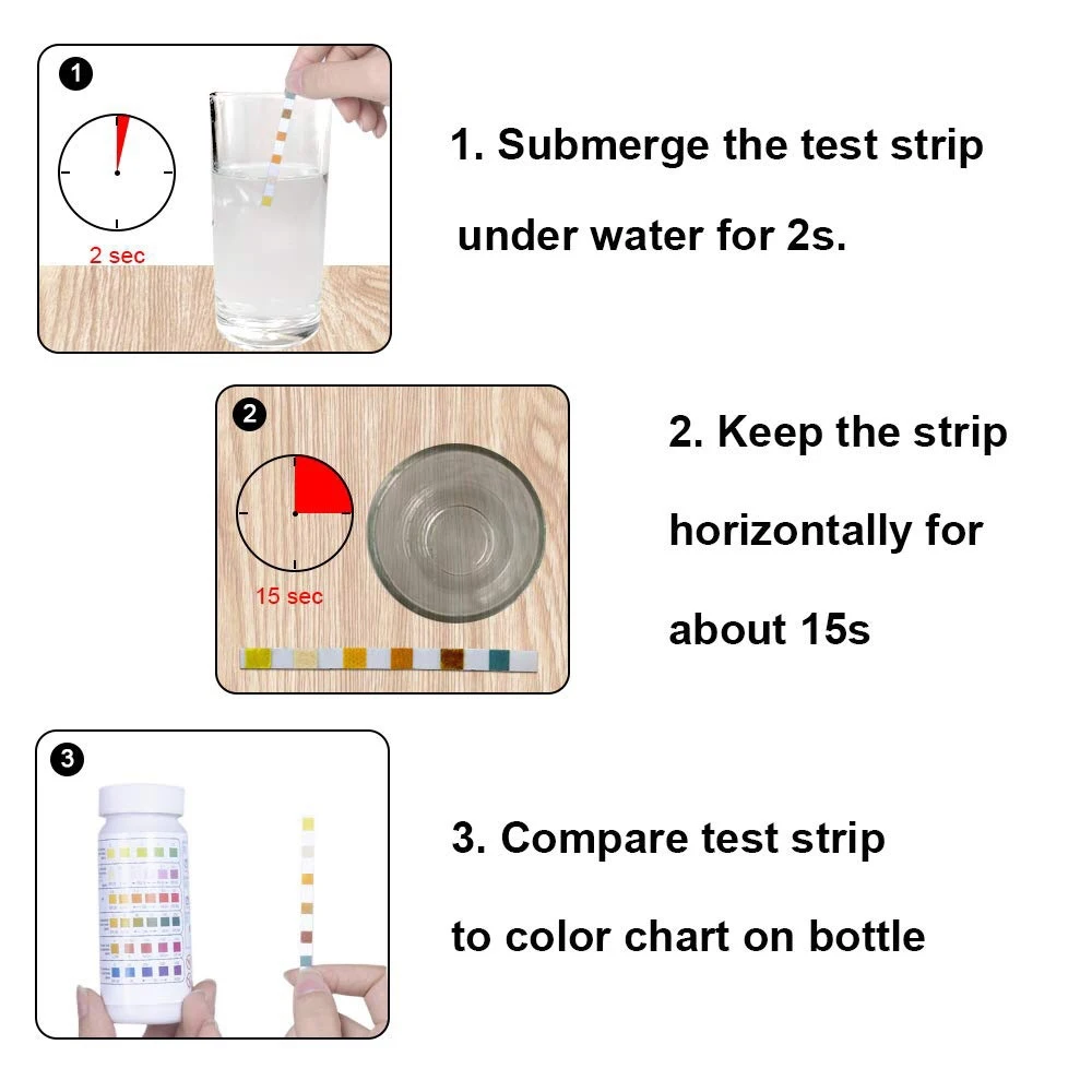 Papel de prueba para piscina multifunción 6 en 1, cloro Residual, PH, dureza de alcalinidad, tira de prueba, herramienta para piscina