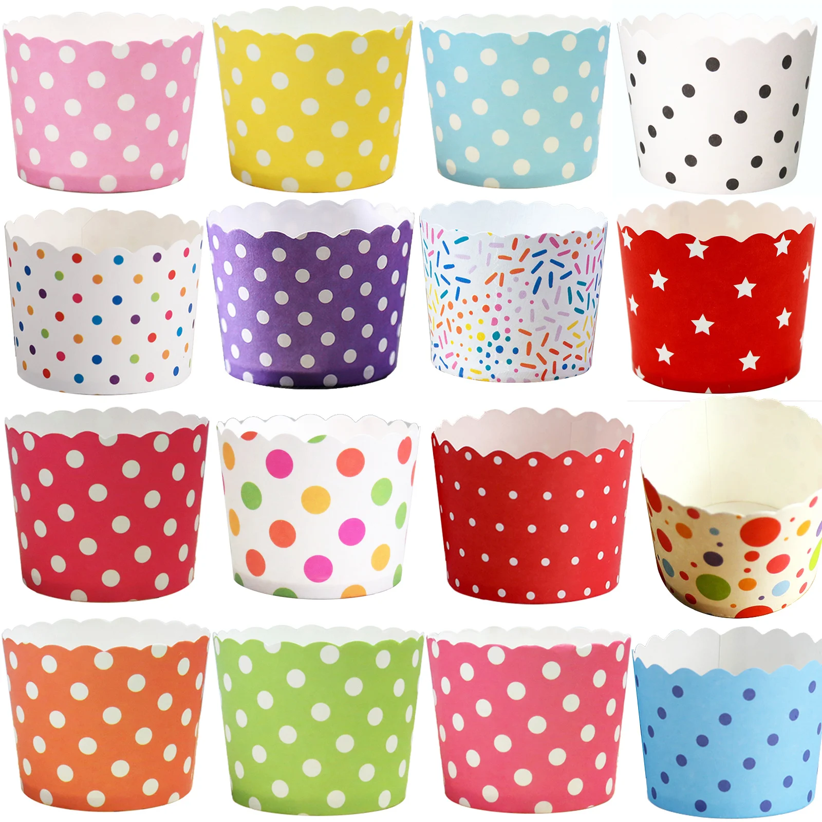 Оптовая продажа 500 шт Красочные Точки горошек узор Красный Синий Маффин кухня из