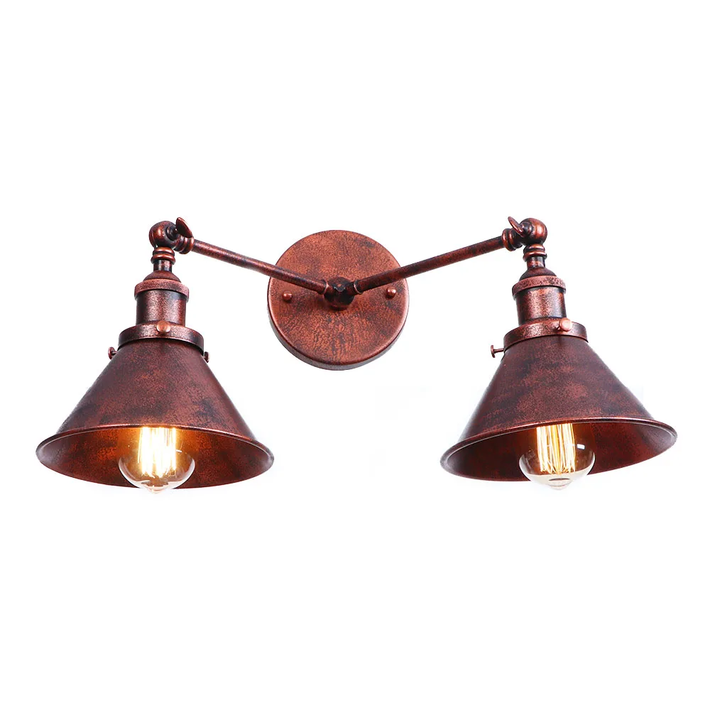 Светодиодный настенный светильник E27 металлический с двумя лампами В