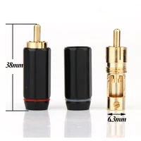 8pcs r1740 rca male plug adapter audio phono gold plated solder connector rca repair ends hifi 6mm cable plug