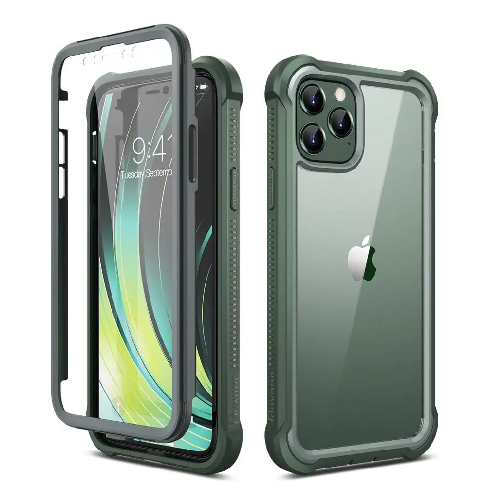 Жесткий прозрачный чехол 2 в 1 для iPhone 11 Pro с функцией защиты экрана 360 полная