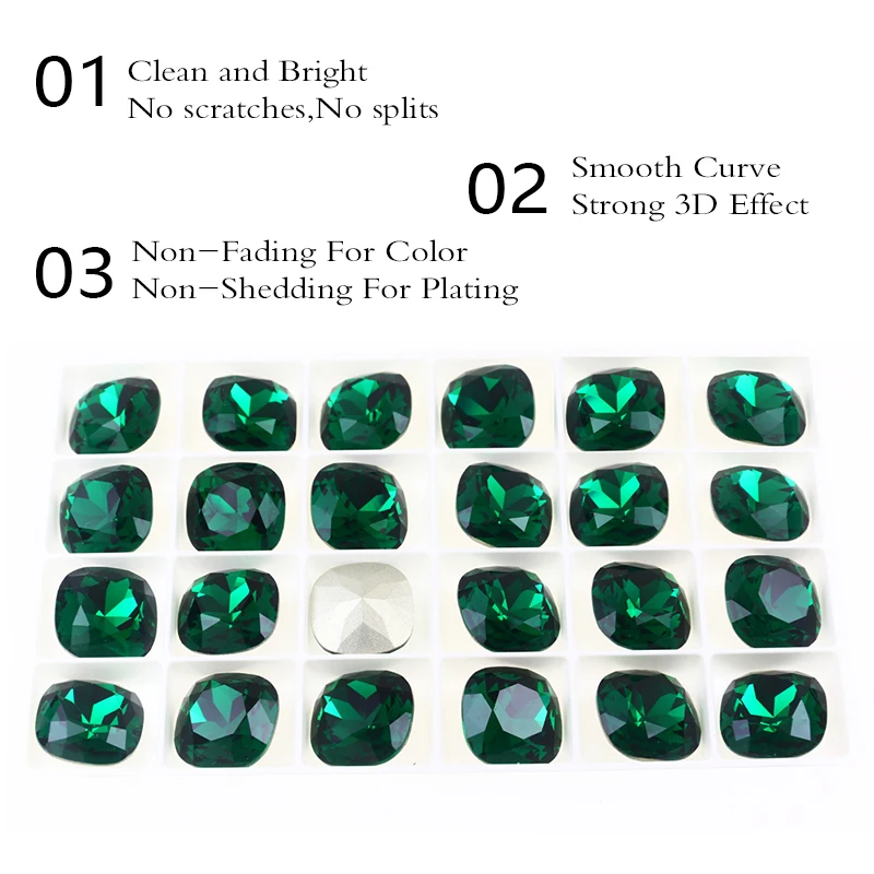 Квадратные заостренные клейкие камни стразы K9 стеклянные для дизайна ногтей