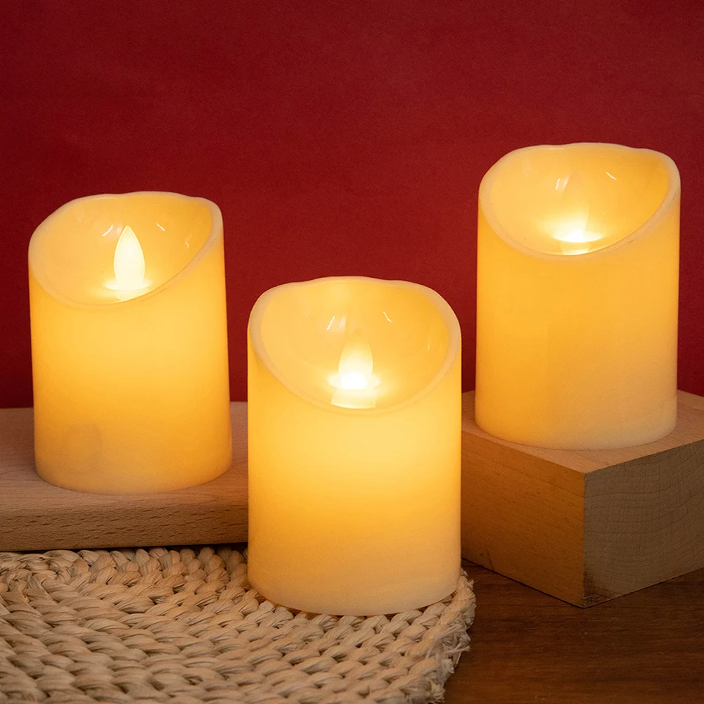 

Flameless LED Tea Light Candles Battery Operated Flickering Candles Tealights Romantic Valentines Party Home Decor Gift 6pcs