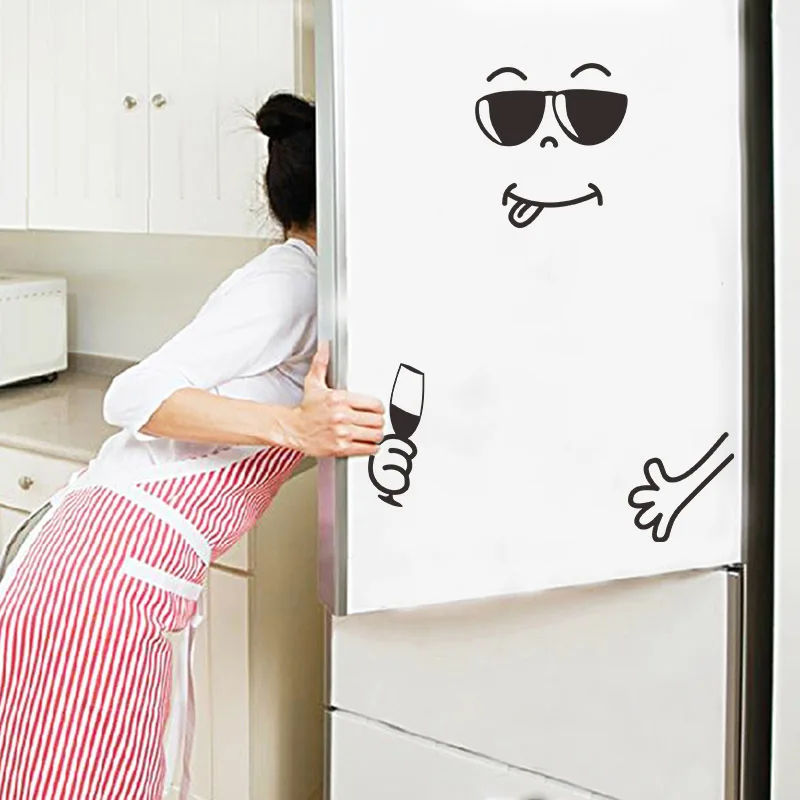 Новинка 4 вида наклеек на стену с изображением смайлика счастливое вкусное лицо