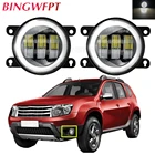2 шт., противотуманные светодиодные фары для Renault Megane 23 Duster Logan Fluence Koleos Kangoo Sandero Thalia Angel Eye