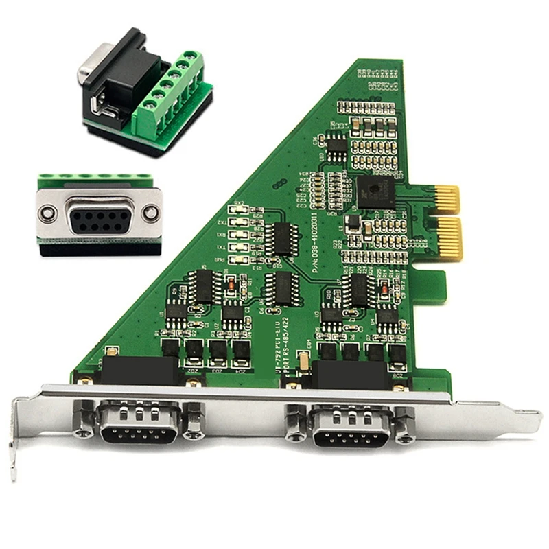 

2 Port PCI-E to RS485/422 Multi-Serial Port Card 485/422 Serial Port Expansion Card Industrial UT-792