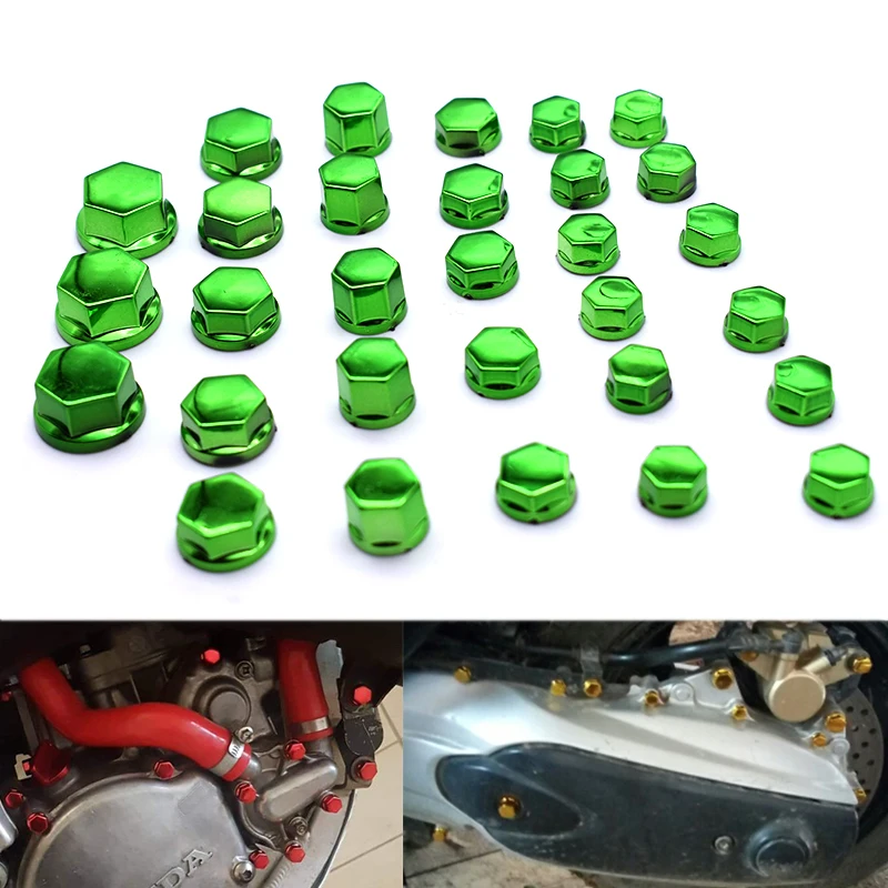 30 шт./компл. Крышка для винта мотоцикла гайка болт украшение хромированный