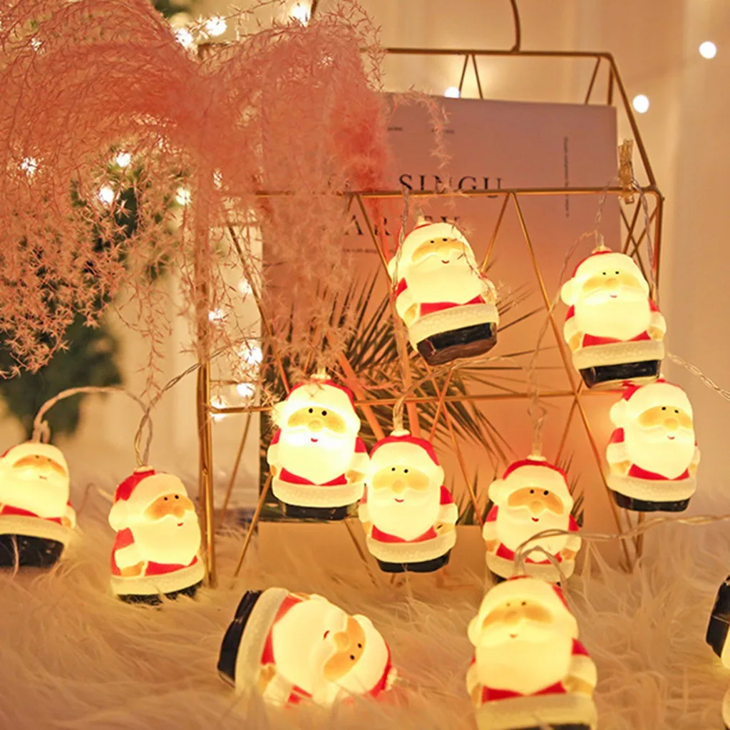 1 5 м 10 светодиодов Рождественская елка с Санта-Клаусом светодиодная гирлянда