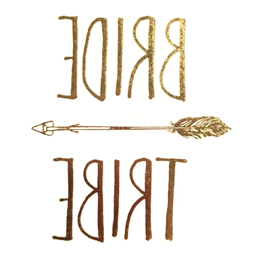 5 шт./лот Цвет случайный Flash надпись Bride Tribe Временная татуировка Стикеры бакалавра