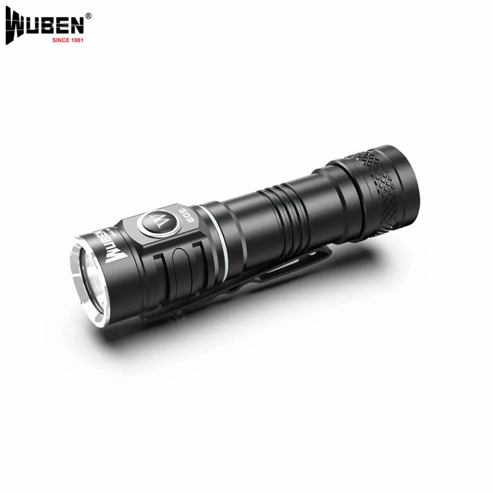 저렴한 Wuben E05 마이크로 USB 충전식 14500 배터리 EDC 손전등 미니 캠핑 크리 어 LED 키 체인 작업 토치 라이트 자석 꼬리