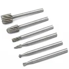 6 шт.комплект вращающихся файлов Высокоскоростная сталь фрезерный станок для обработки древесины резьба гравировка маршрутизация шлифовальные биты маршрутизатор 3,17 мм0,12