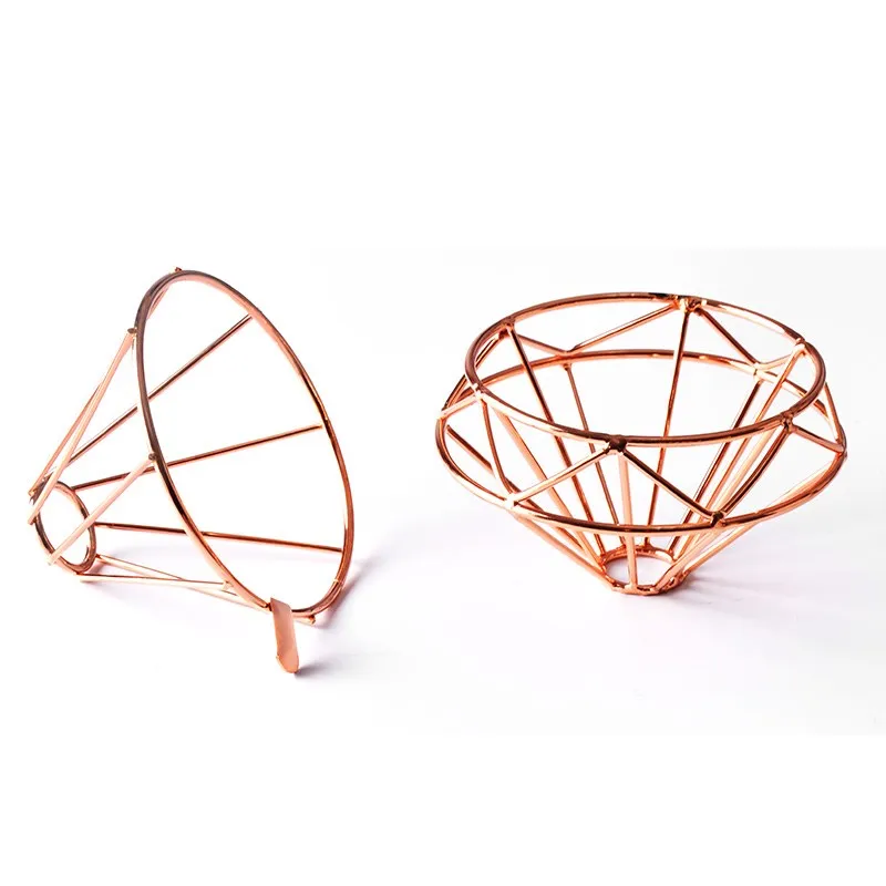 Металлическая многоразовая кофейная фильтровальная сетка цвета розового золота