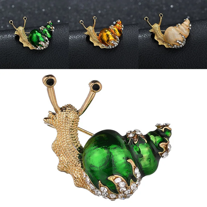 Модные булавки в виде улитки стразы женская маленькая брошь насекомого