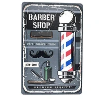 barber shop decoration haircutshave beard tin sign vintage funny iron painting metal plate novelty tin metal wall art signs