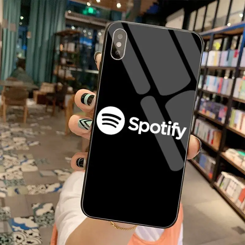 

fashion Spotify logo Phone Case Cover Tempered Glass For iPhone 11 Pro XR XS MAX 8 X 7 6S 6 Plus SE 2020 case