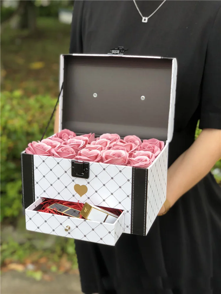 Континентальная Свадебная подарочная коробка для переноски цветов розовая День