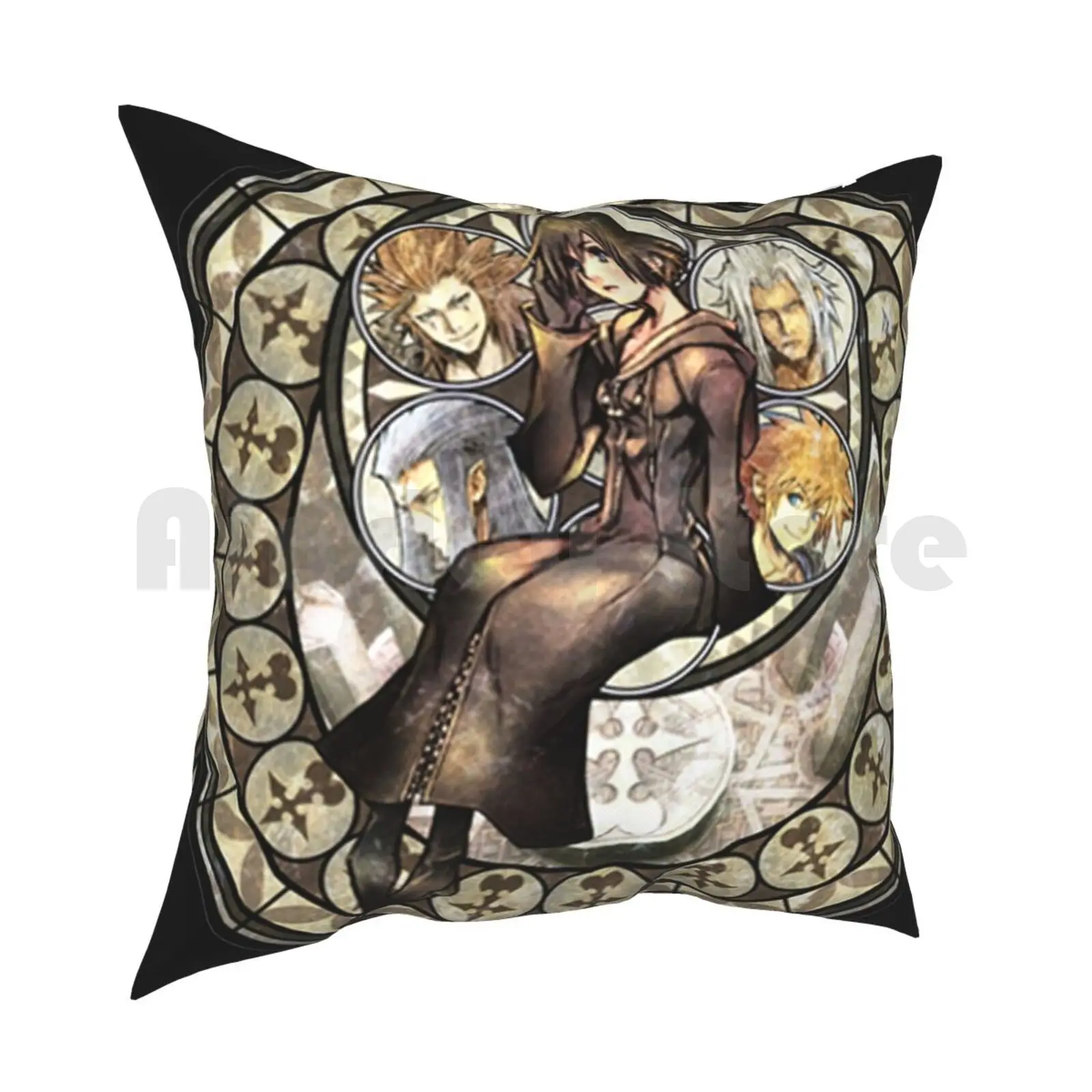 Подушка Kingdom Hearts-Xion'S Heart мягкая домашняя с принтом Hearts Sora Keyblade Kh