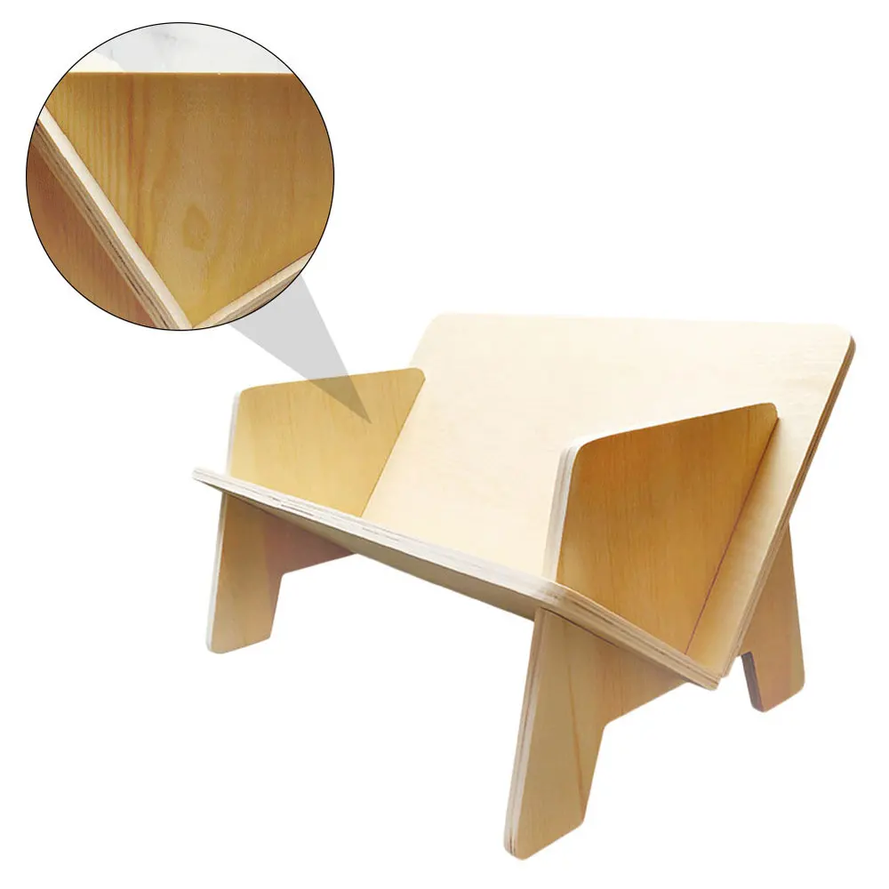 

1PC Mini Assembled Bookrack Simple Desktop Bookshelf Simple Rack (Log Color)