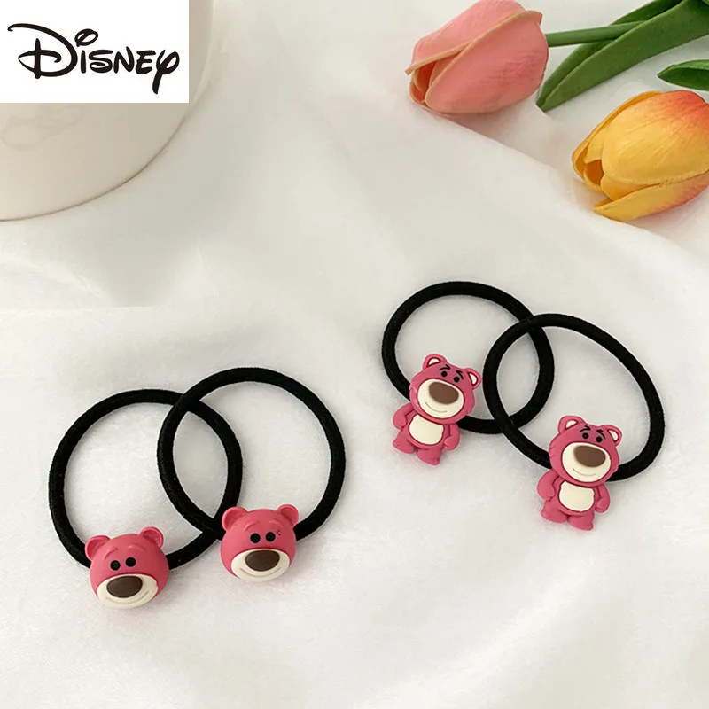 

Disney Strawberry Bear Plush Hairband Girl Cute Hair Rope Simple Ball Head Ponytail Hair Accessories Women's Hair Accessories
