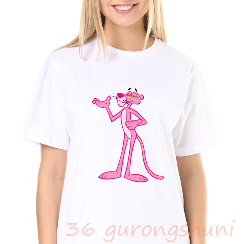 tops cute anime cartoon graphic t shirts tees print tshirt goth pink panther shirt women grunge aesthetic clothes streetwear | Женская