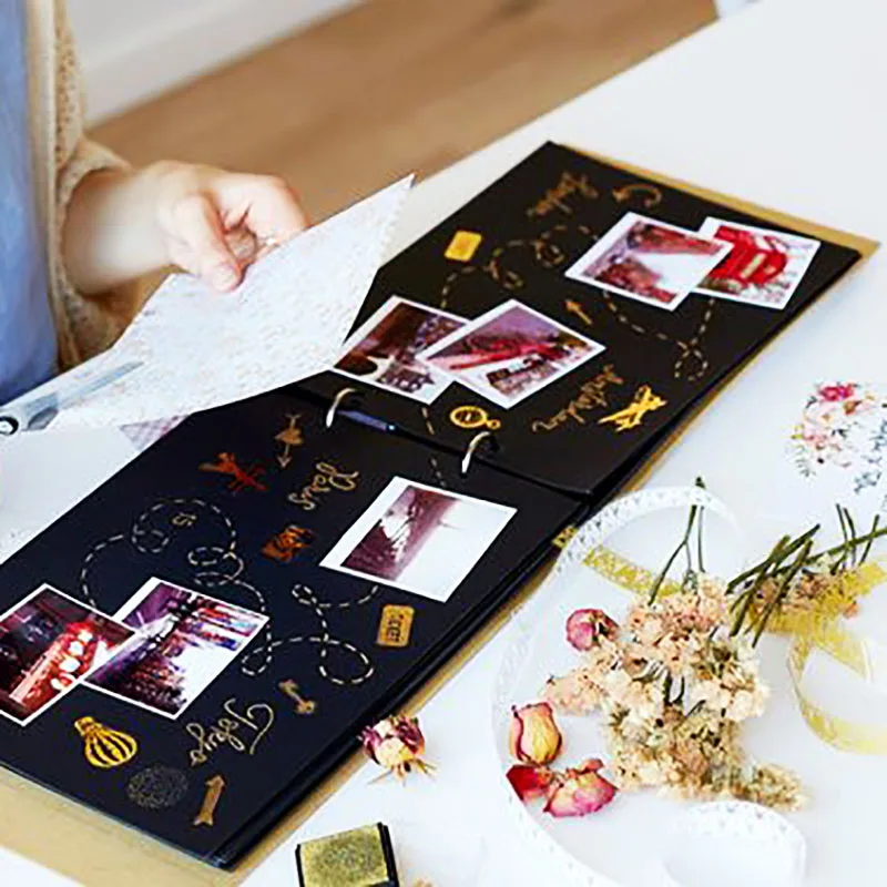 Альбом для скрапбукинга с сердцем на 60 страниц свадебное украшение книги ручной